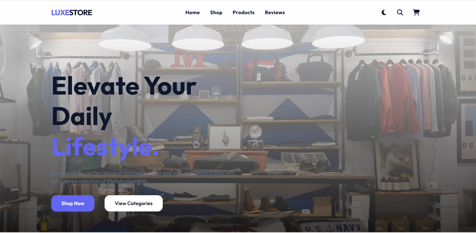 Ecommerce Webpage Project Preview